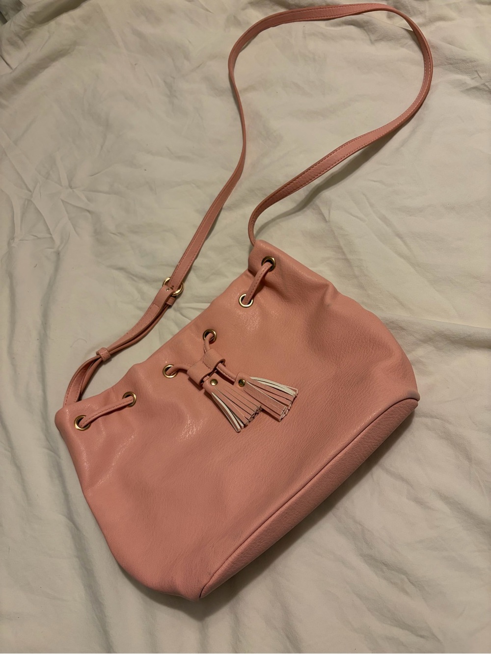 Lauren Conrad Pink Tassel Drawstring Crossbody Bag - Women
